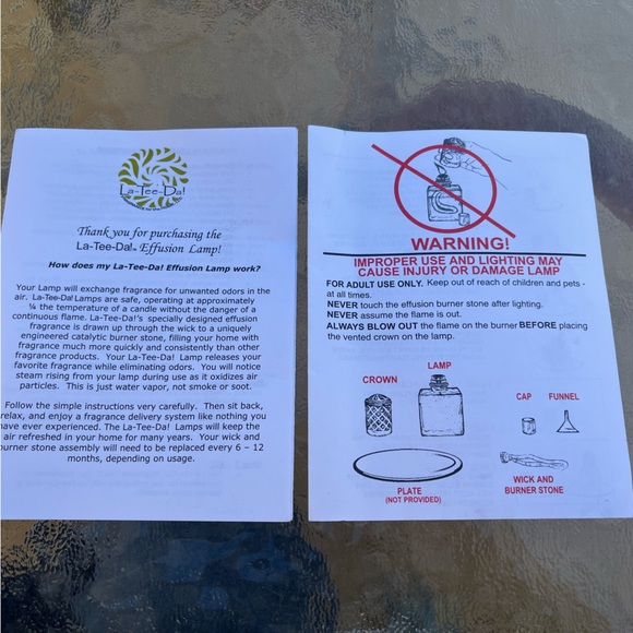 New La-Tee-Da Effusion Lamp Beige & Black Glass Lattice Crown - Picture 7 of 9